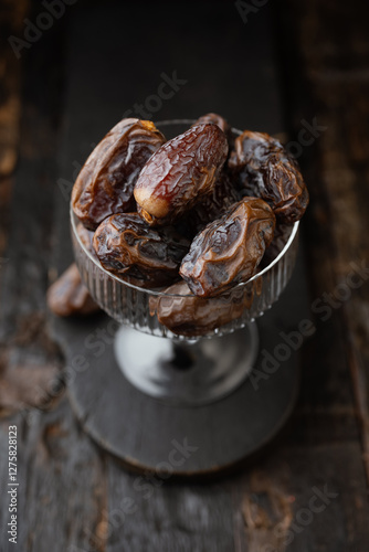 Medjool dates in a cup