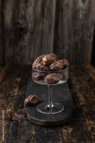 Medjool dates in a cup