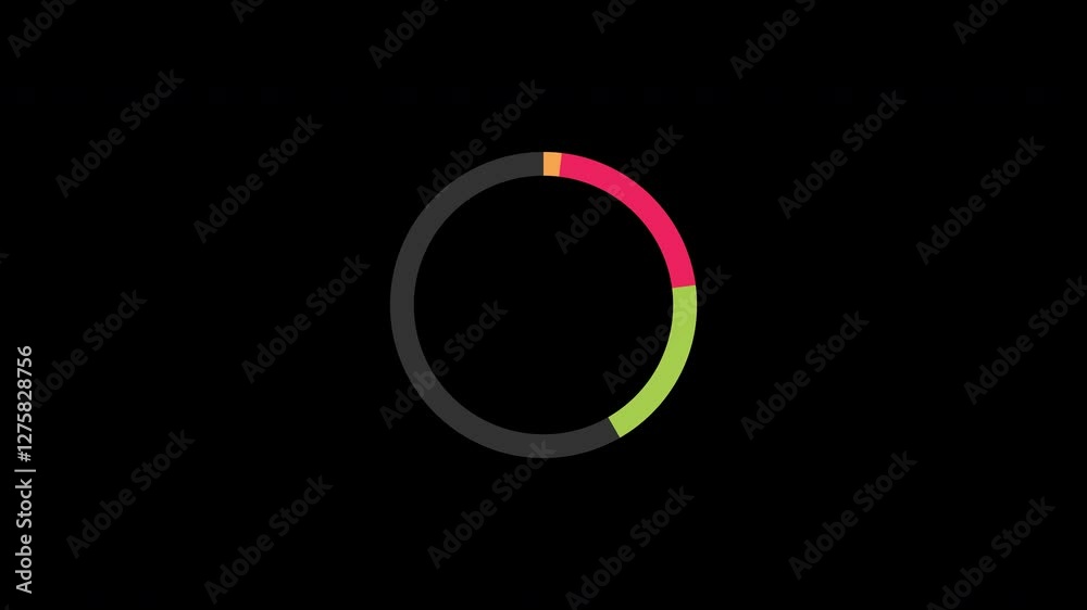 Loading circle progress for upload or download waiting loop animation video with alpha channel