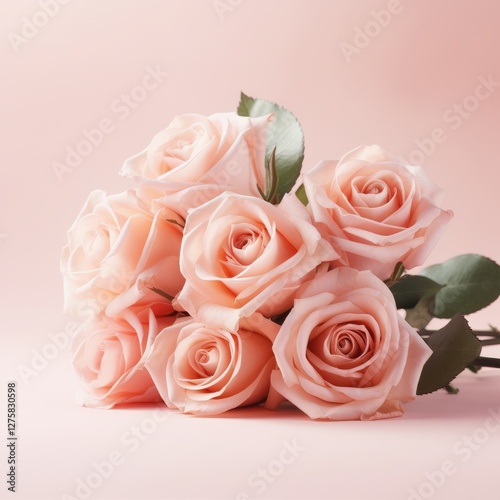 Bunch of peach roses. Romantic, sweet, and soft. Use for weddings, gifts, anniversaries, and events