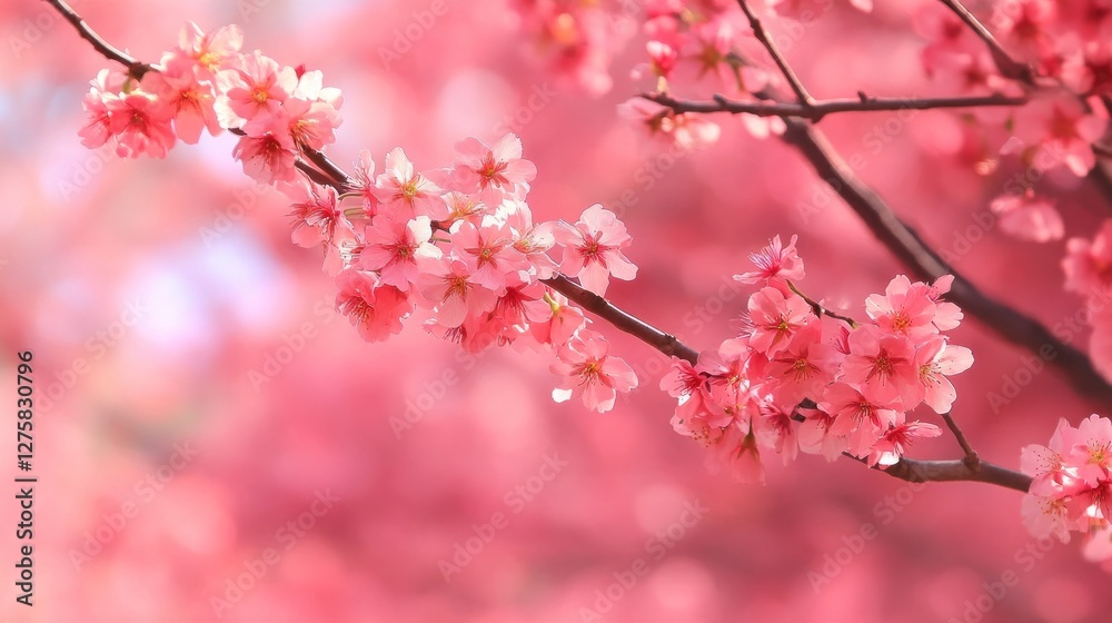 Pink Blossom Branch, Delicate Springtime Beauty Pink Blossom Branch, Delicate Springtime Beauty
