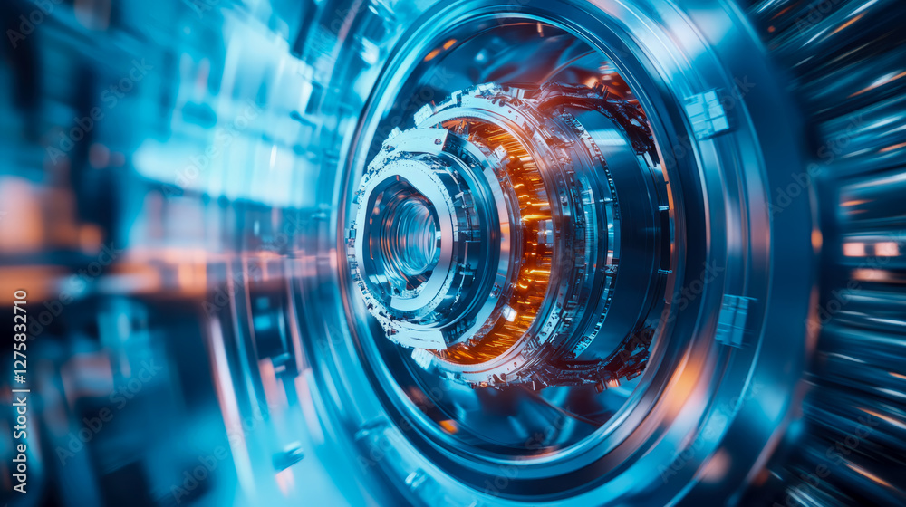 Industrial Machine Core: Futuristic Engine Component with Intricate Details and Glowing Elements Industrial Machine Core: Futuristic Engine Component with Intricate Details and Glowing Elements