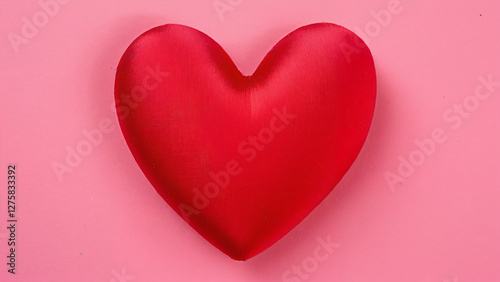 red heart on a pink