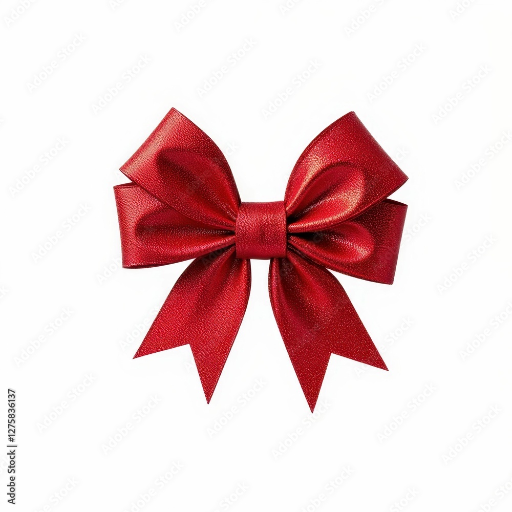 Fototapeta premium Festive Red Bow Decoration Ornament Symbolic of Celebrations Holiday Festive Season Anniversary
