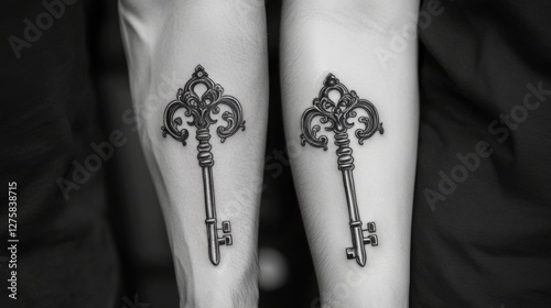 Intricate Key Tattoo Design photo