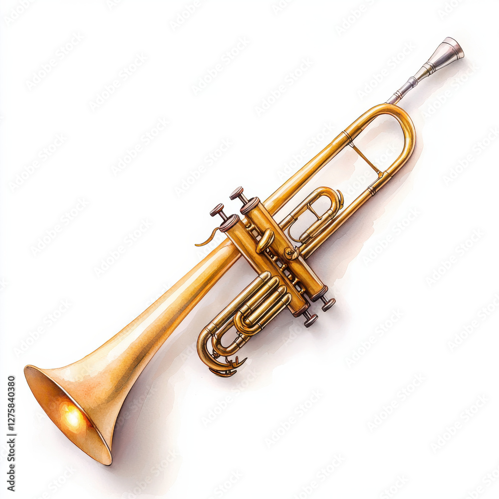 brass sackbut with intricate design and polished finish on white background isolated design on white background brass sackbut with intricate design and polished finish on white background isolated design on white background