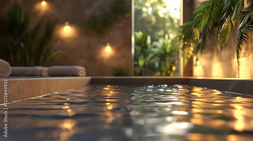 Spa retreat experience with glowing AR wellness guide, luxurious modern spa, soft ambient lighting, photorealistic Spa retreat experience with glowing AR wellness guide, luxurious modern spa, soft ambient lighting, photorealistic