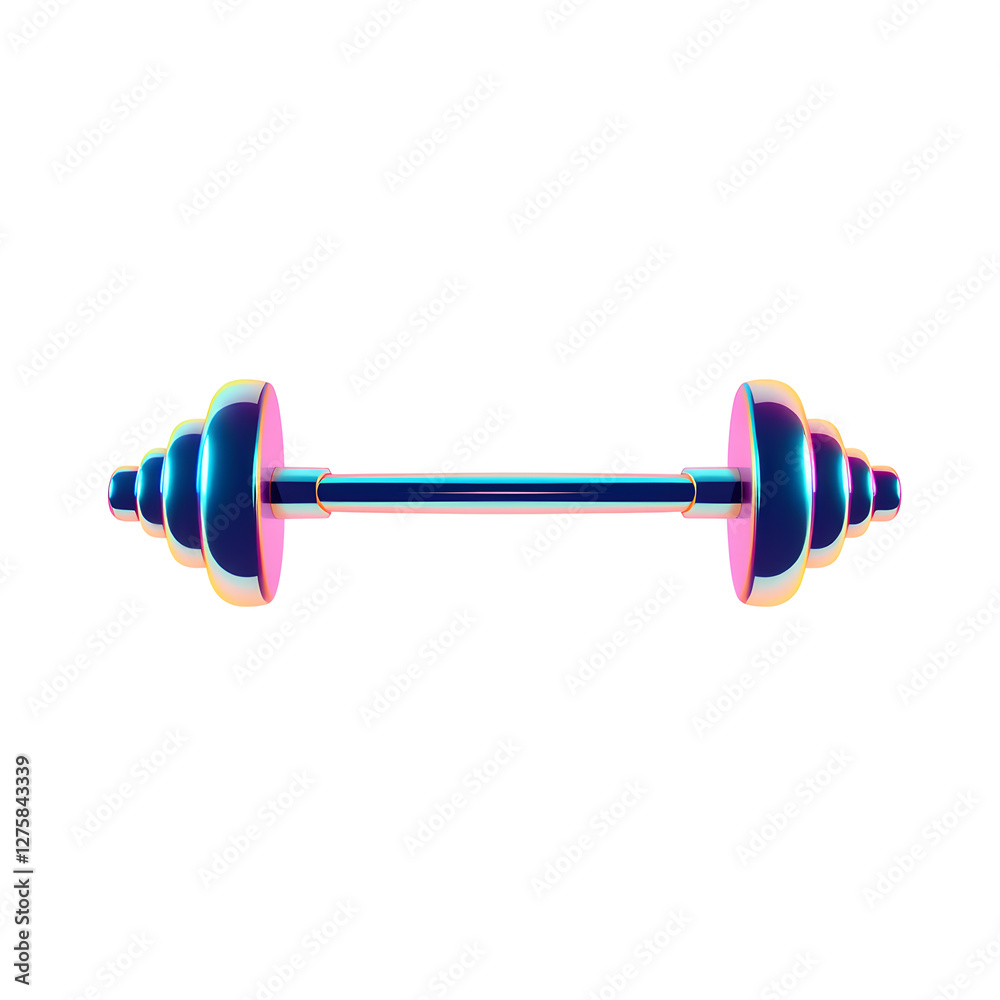 Barbell holographic 3D icon. neon symbol vector illustration isolated on white background. Generative AI Barbell holographic 3D icon. neon symbol vector illustration isolated on white background. Generative AI