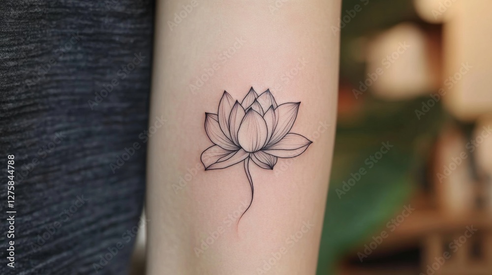 Obraz premium Delicate Lotus Tattoo Design