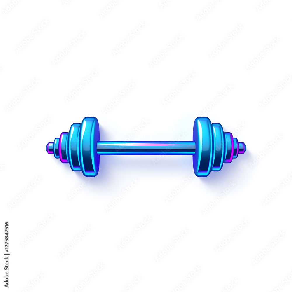 Barbell holographic 3D icon. neon symbol vector illustration isolated on white background. Generative AI Barbell holographic 3D icon. neon symbol vector illustration isolated on white background. Generative AI