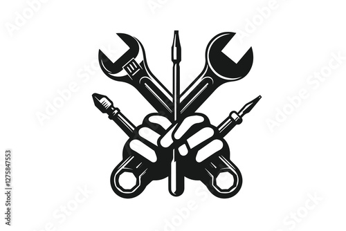 Strong, Skilled Hands Holding Tools for Repair and Maintenance
