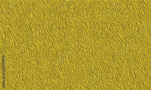 Top view on stylish 2025 year fur textured in lemon yellow color. Soft yellow fur with fluffy texture and natural wave patterns. Perfect for fashion, textile or creative background vector designs.