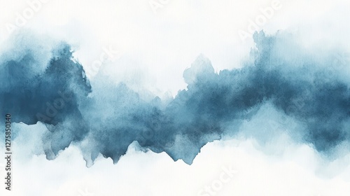 A serene watercolor abstract composition featuring soft shades of blue and teal, creating a calming oceanic vibe.