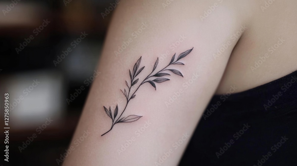 Obraz premium Delicate Floral Tattoo Design on Arm