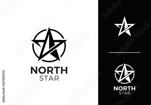 creative north star logo design vector	

