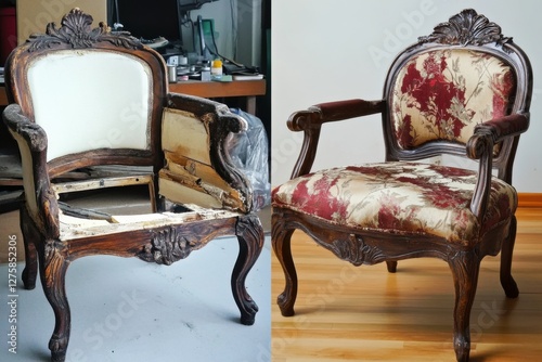 Furniture transformation showcases broken chair restoration and stylish upgrade
