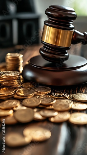 Auction of property, money, legal, courtroom