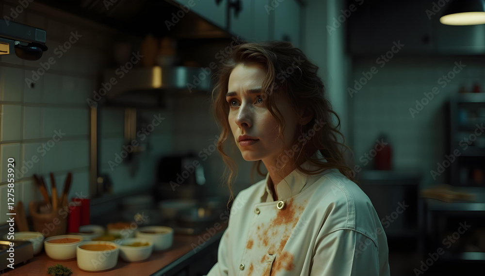 Fototapeta premium Cocinera Triste