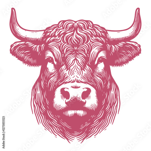 Hand-drawn vector illustration of Dexter cattle  in a detailed minimalist line art style for modern and creative projects