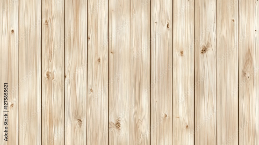 Naklejka premium Natural light wooden wall with soft texture and grain patterns, perfect for backgrounds or design projects.