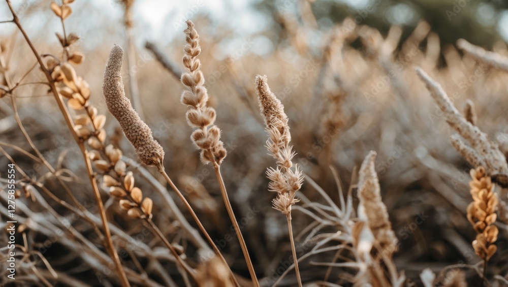 Dry Botanical Elements with Soft Focus in Natural Environment