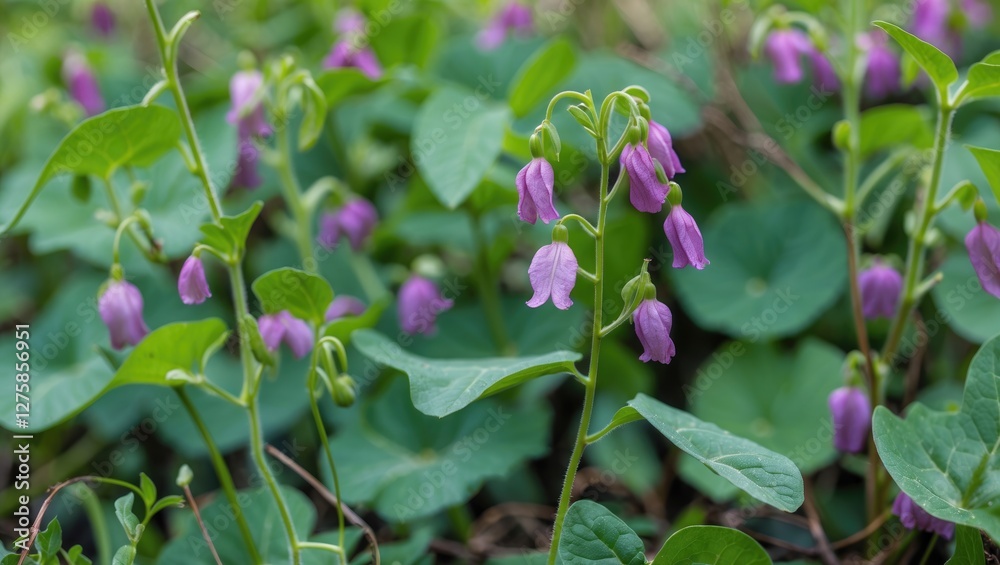 Field Bindweed with delicate pink flowers and lush green foliage in a natural setting showcasing its climbing or creeping growth habit. Field Bindweed with delicate pink flowers and lush green foliage in a natural setting showcasing its climbing or creeping growth habit.
