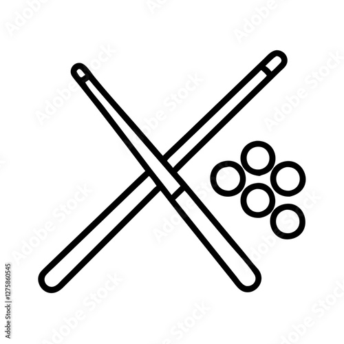 pool cue icon, pool cue line art - simple line art of pool cue, perfect for pool cue logos and icons