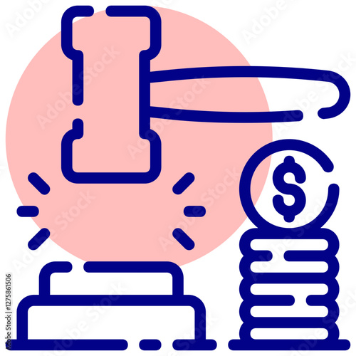 auction vector mixed outline icon