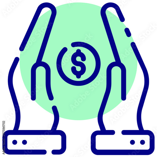 money saving vector mixed outline icon