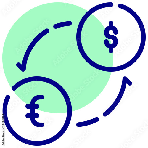 currency exchange vector mixed outline icon