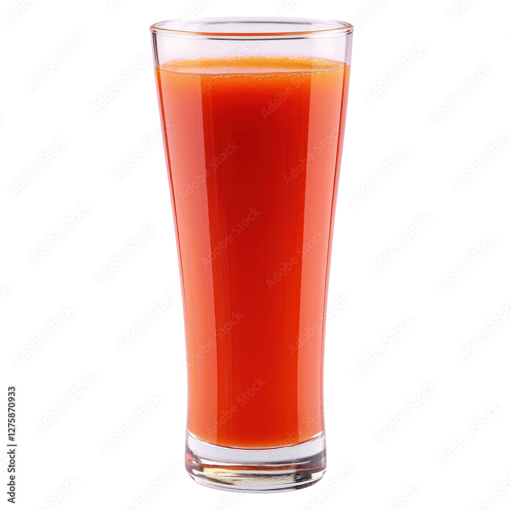 Refreshing glass of vibrant orange juice on display isolated on png transparent background, cut out Refreshing glass of vibrant orange juice on display isolated on png transparent background, cut out