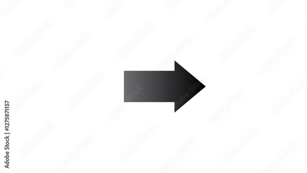 black arrow with white background pointing forward looped animation black arrow with white background pointing forward looped animation