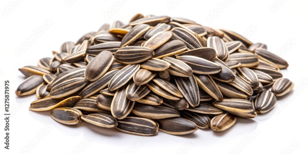 Sunflower Seeds on White Background Sunflower Seeds on White Background