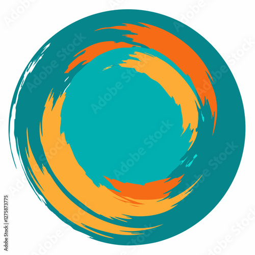 colorful paint circle brush Artwork | Detailed Brush Stroke