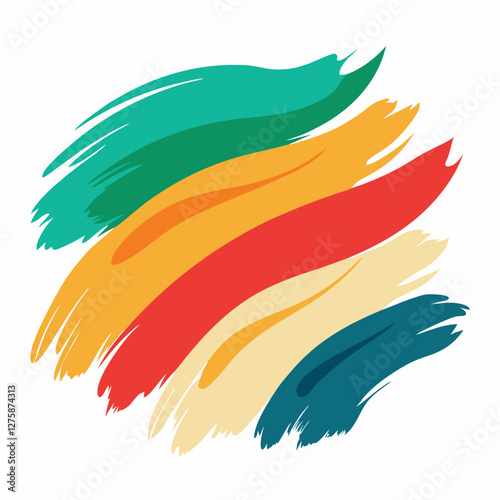 colorful paint brush Artwork | Detailed Brush Stroke
