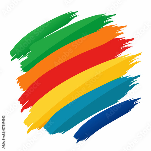 colorful paint brush Artwork | Detailed Brush Stroke