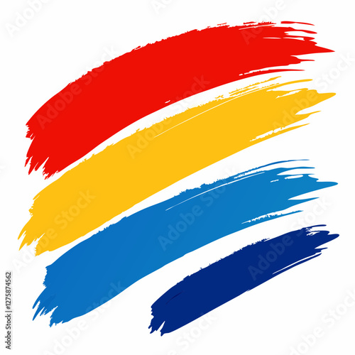 set of paint brush strokes