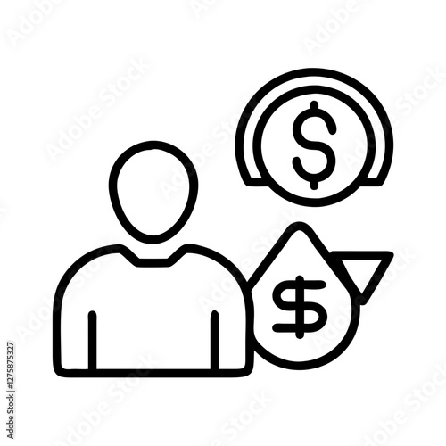 borrower icon, borrower line art - simple line art of borrower, perfect for borrower logos and icons