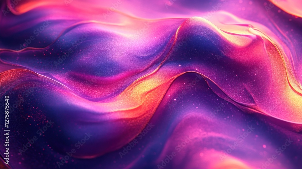 Fototapeta premium Abstract vibrant liquid waves, glowing colors, futuristic texture