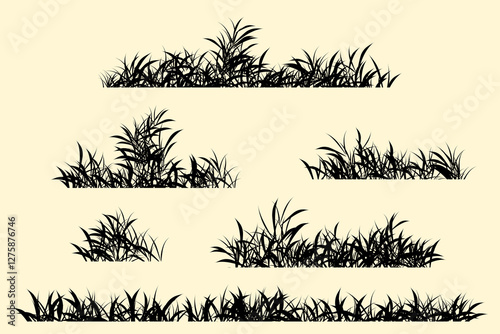 tropical grass silhouette