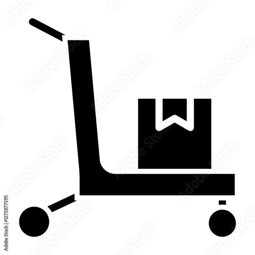 Trolley Vector Glyph Icon Design