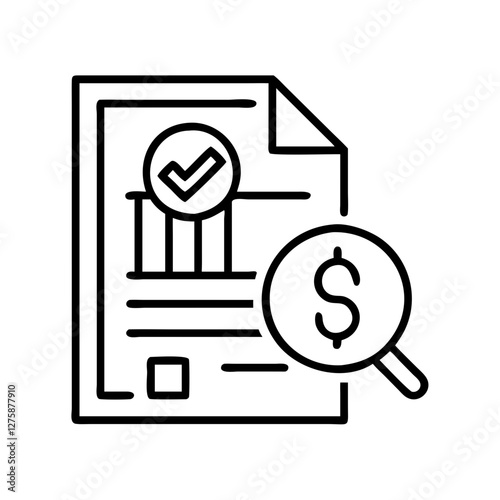 loan collateral evaluation icon, loan collateral evaluation line art - simple line art of loan collateral evaluation, perfect for loan collateral evaluation logos and icons