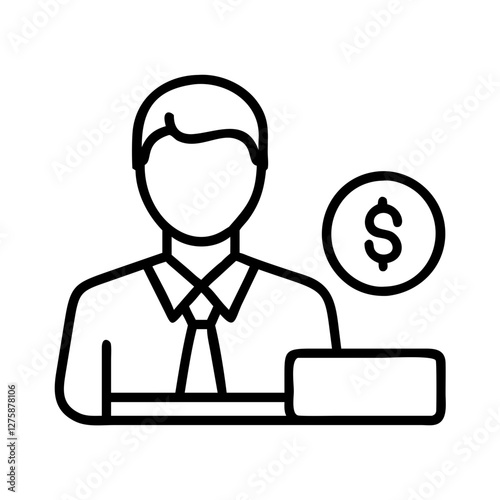 loan officer icon, loan officer line art - simple line art of loan officer, perfect for loan officer logos and icons