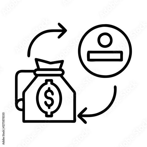 loan repayment icon, loan repayment line art - simple line art of loan repayment, perfect for loan repayment logos and icons