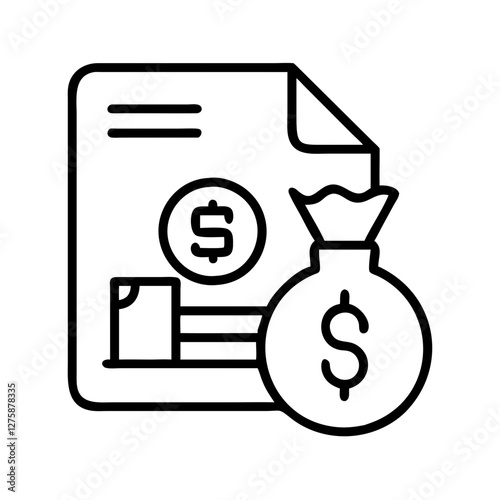 loan repayment icon, loan repayment line art - simple line art of loan repayment, perfect for loan repayment logos and icons