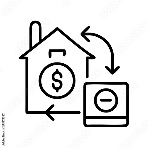 loan repayment icon, loan repayment line art - simple line art of loan repayment, perfect for loan repayment logos and icons