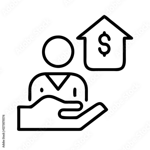loan underwriter icon, loan underwriter line art - simple line art of loan underwriter, perfect for loan underwriter logos and icons