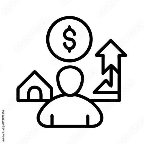 loan underwriter icon, loan underwriter line art - simple line art of loan underwriter, perfect for loan underwriter logos and icons