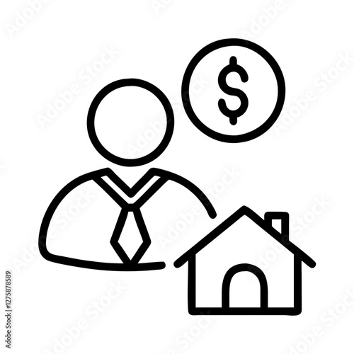 loan underwriter icon, loan underwriter line art - simple line art of loan underwriter, perfect for loan underwriter logos and icons