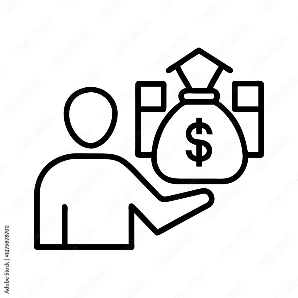 microfinance loan icon, microfinance loan line art - simple line art of microfinance loan, perfect for microfinance loan logos and icons microfinance loan icon, microfinance loan line art - simple line art of microfinance loan, perfect for microfinance loan logos and icons
